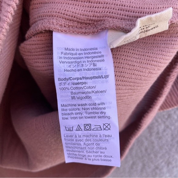 Madewell Blush Pink Ottoman Jacquard V-Neck Boxy Top Sz XL - Picture 7 of 8